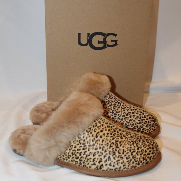 UGG WOMEN'S SPECKLES SCUFFETTE II CHESTNUT‎ BLACK SLIPPERS - Picture 1 of 8